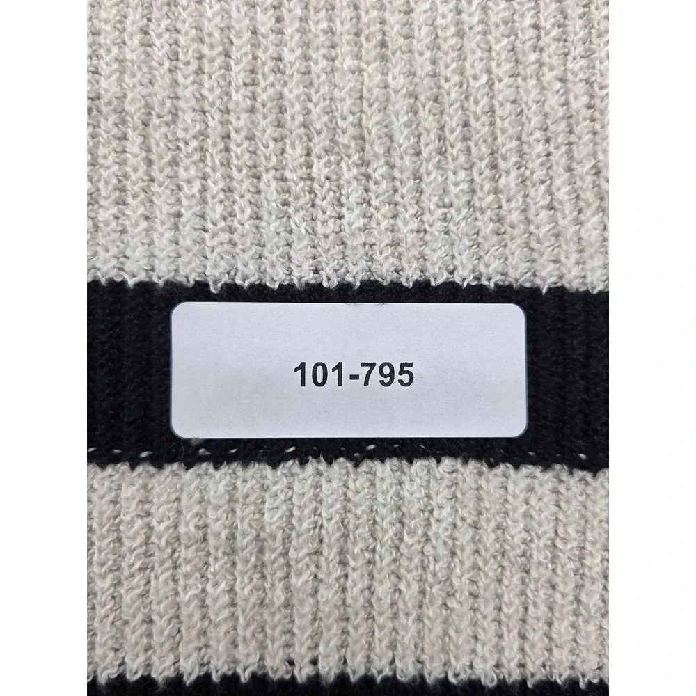 Love Ellie Women's XL Cream Black Striped Knit Crewneck Sweater 101-795